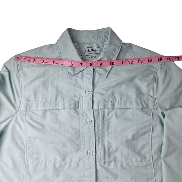 L.L Bean Women Small Vented Long Sleeve Outdoor Hiking Button Down Shirt Pockets - Picture 12 of 15